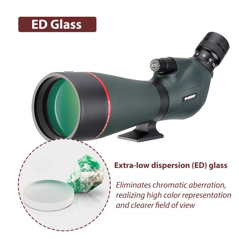 SVBONY Svbony SV406P ED Spotting Scopes, 20-60X80mm 1.25” Zoom Spotting Scopes with Dual Focus FMC BAK4, Spotting Scope for Birders Birding Wildlife Casual Astronomy Photography  - Image 2