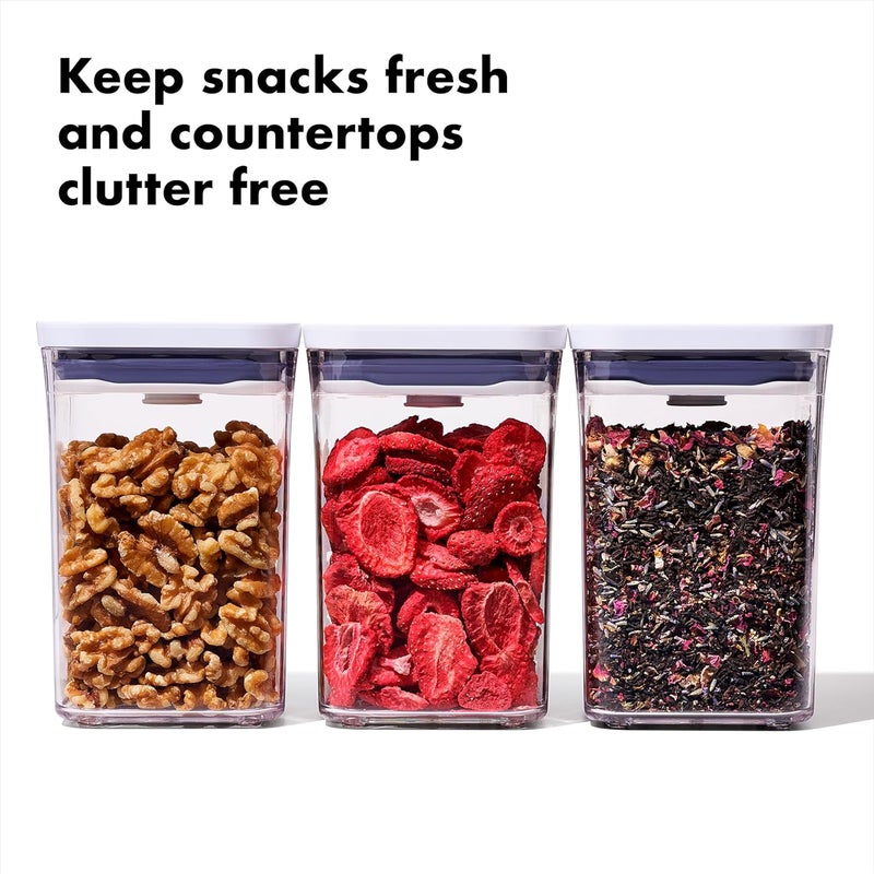 OXO OXO Good Grips 3PC Small Square Short POP Container Set WhiteGrey  - Image 2