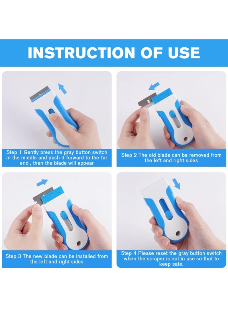NajmStyle Razor Blade Scraper Tool with 10pcs Extra Blades, Multi-Surface Glass Stove Top Scraper for Paint, Window, Old Label, Decal Sticker, Ceramic Cooktops, Ovens  - Image 2