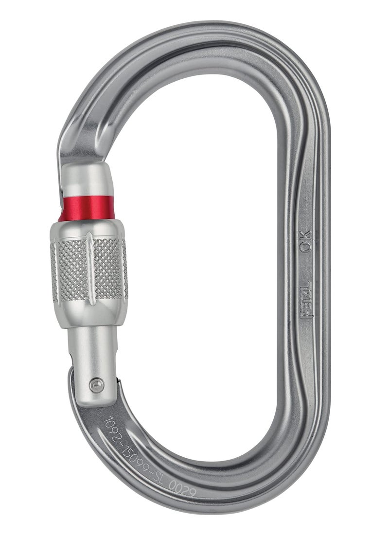 Petzl OK Carabiner - Oval Carabiner for Use with Pulleys and Ascenders for Climbing and Glacier Travel - Screw-Lock - Image 1