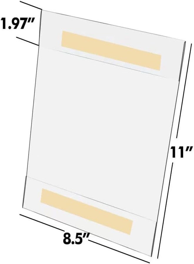 RAPAL 2 Pack Acrylic Sign Holder 8.5 x 11 Wall Mount, Clear Acrylic Sign Holder with Double Sided Tape Adhesive for Home, Office, Store, Restaurant - Image 2