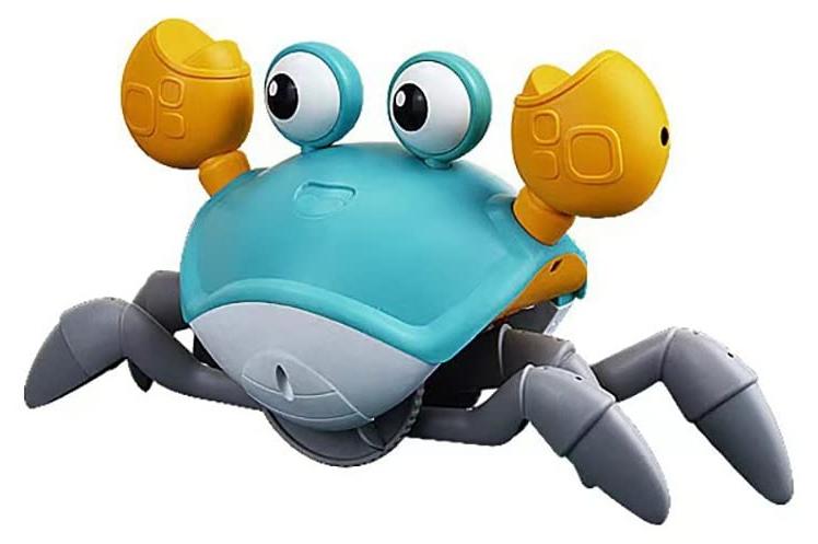 يوريفو لعبة السلطعون الزاحف الكهربائية الهارب مع الموسيقى وإضاءة LED لعبة تطوير التعلم التفاعلية للأطفال الصغار مع تجنب العوائق تلقائيًا للرضع والأطفال الصغار - Image 1