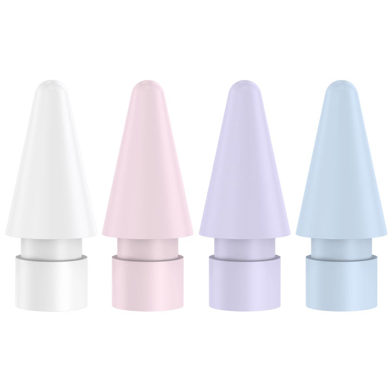 GRTHTATI 4 Pack Colorful Replacement Tips Compatible with Apple Pencil 2nd Generation, 1st Generation, Apple Pencil Pro & USB-C Pen Like Nibs (White/Pink/Purple/Blue) - Image 1