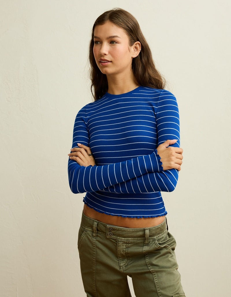 American Eagle AE Soft & Sexy Waffle Long-Sleeve T-Shirt - Image 3