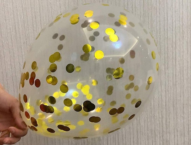 LAZYBEEE Gold Confetti Balloons & Gold Metallic Balloons 62 Pack - 12 inch Premium Latex Balloons & Ribbon - Gold Party Decorations (Gold) - Image 5