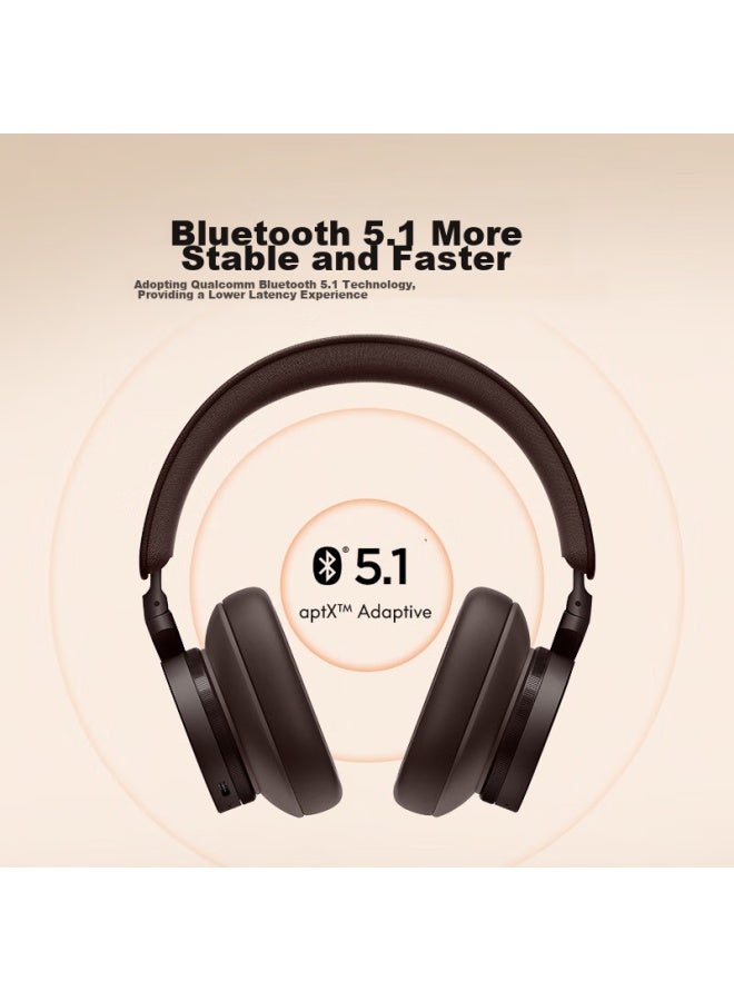 B&O سماعات ب&o بيوبلاي H95 فوق الأذن بلوتوث لاسلكية، سماعات موسيقية بإلغاء الضوضاء النشط، سماعات ألعاب دانماركية، هدية عطلة، لون كستناء، دعم وطني - Image 2
