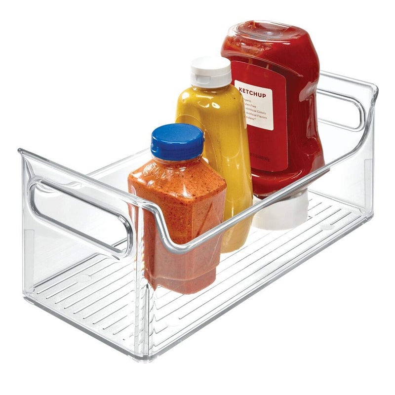InterDesign iDesign Plastic Condiment Organizer with Handles for Fridge - Clear - Made in USA - Image 1