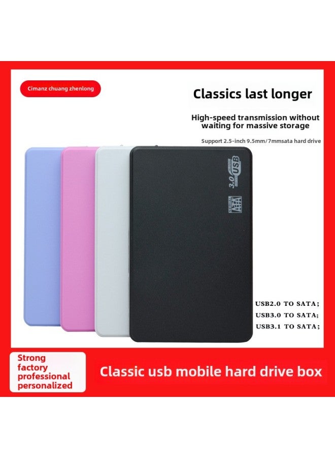 Classic Usb2.5 Inch Hard Disk Box Serial Port To USB Solid State Disk Notebook Mobile Hard Disk Box Custom OEM-Color:Black USB 3.1 TO SATA Serial Port - Image 1