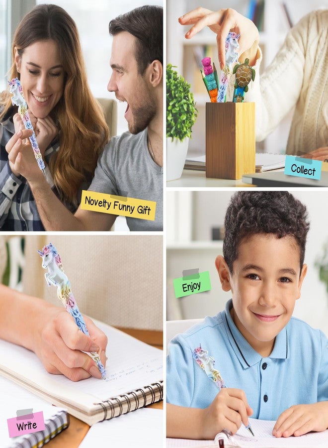 Planet Pens قلم حبر جاف بتصميم يونيكورن لامع من بلانيت بينز - قلم يونيكورن لطيف بحبر أسود، قلم فريد من نوعه للبنات، مناسب لأدوات الأطفال المكتبية ولأدوات المكتب للكبار، قلم مبتكر لتزيين مكتبك - Image 4