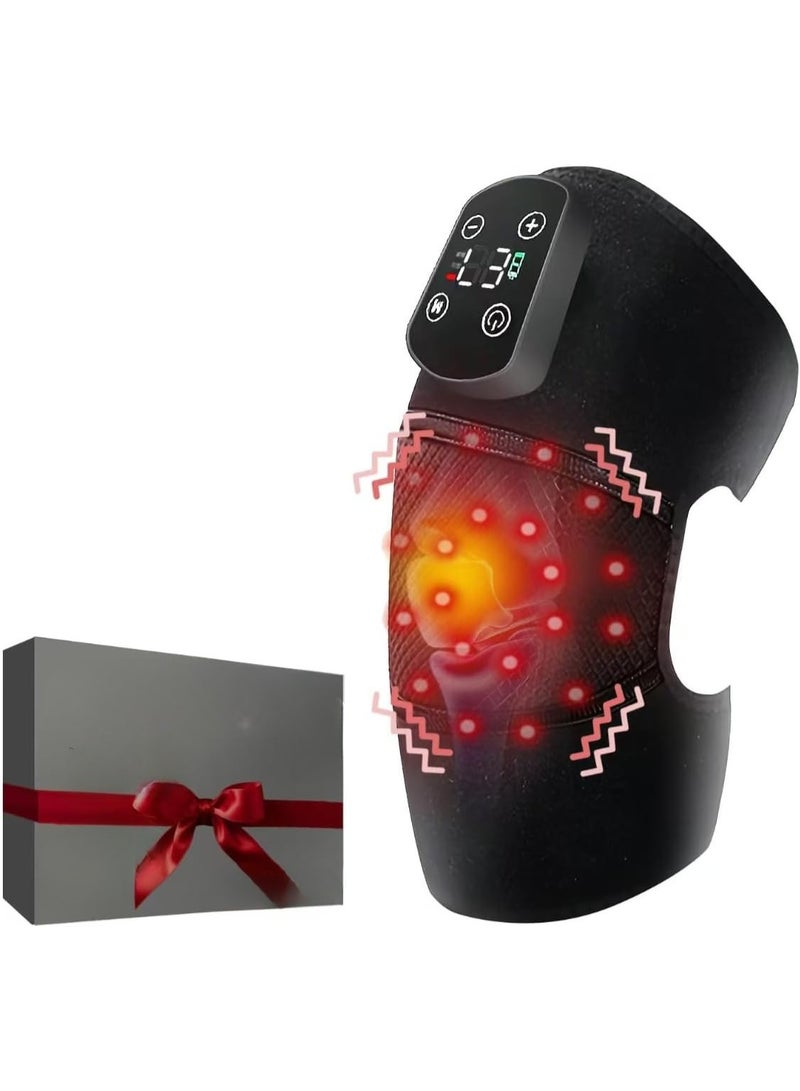 مدلك ركبة لاسلكي مع حرارة واهتزاز – لفافة تدفئة قابلة للتعديل للركبة والمرفق والكتف - Image 1