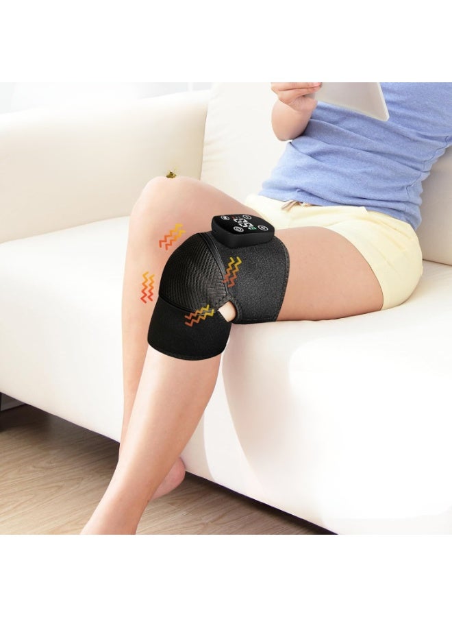 مدلك ركبة لاسلكي مع حرارة واهتزاز – لفافة تدفئة قابلة للتعديل للركبة والمرفق والكتف - Image 4