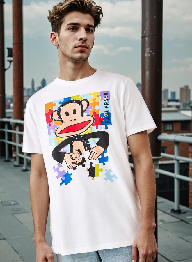 SP Characters Regular Fit Paul Frank Print Crew Neck T-shirt - Image 1