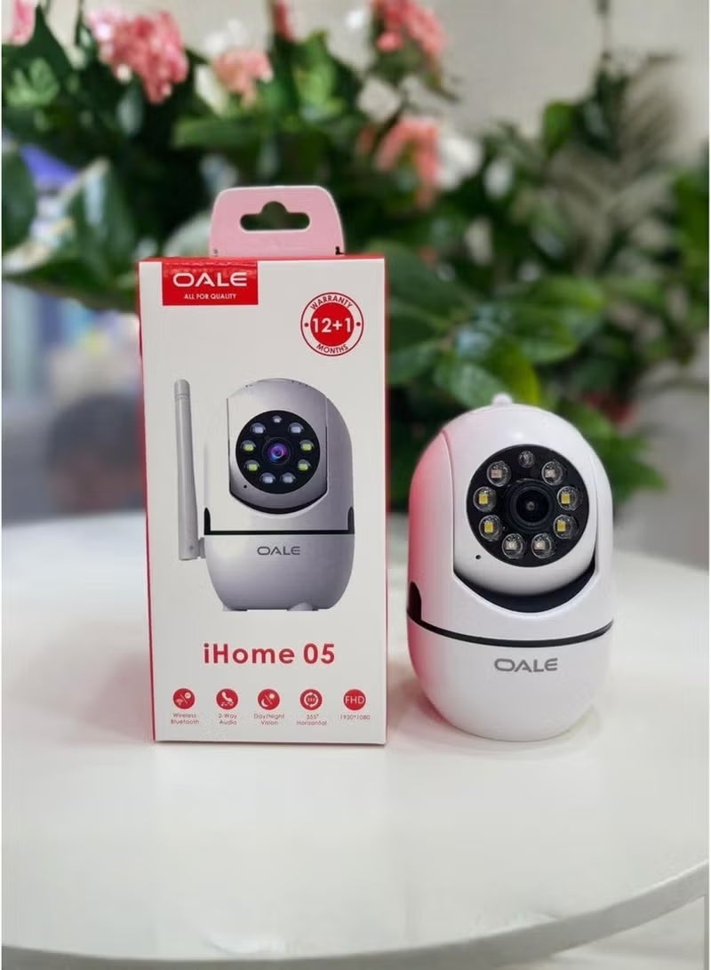 OALE iHome 05 Smart Wireless Security Camera 1080P Full HD, 355° Pan & Tilt, Two-Way Audio, Night Vision, Motion Detection, Remote Monitoring, Indoor Home Surveillance Camera - Image 2
