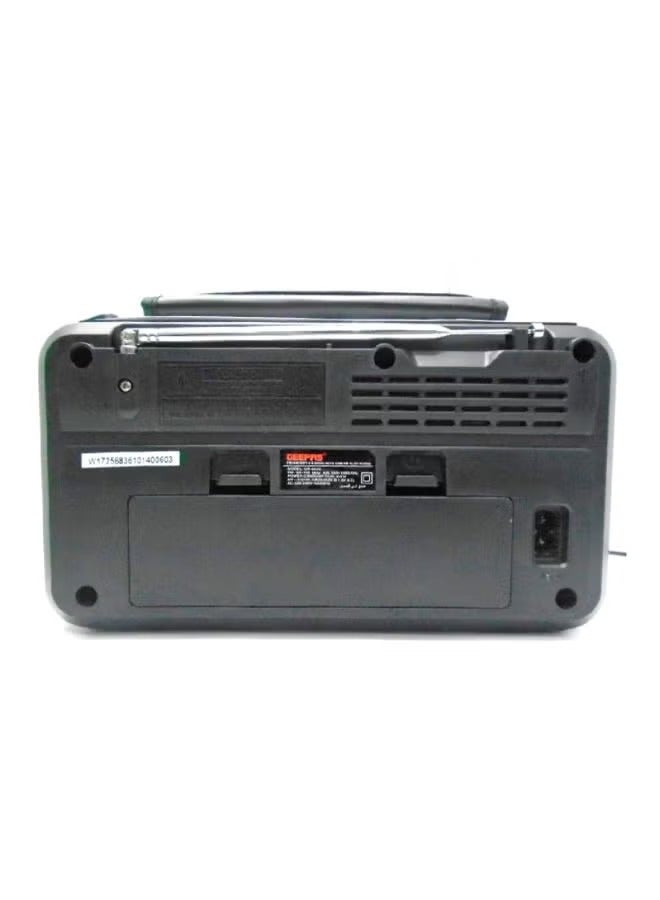 GEEPAS Rechargeable FM Radio With USB - SD Card Slots GR6836 Black  - Image 2