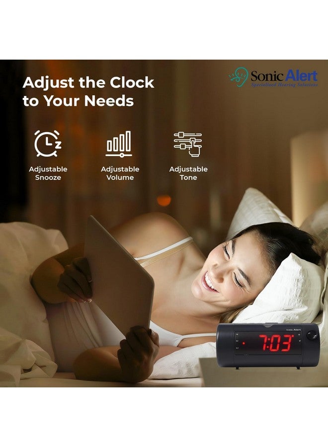 Sonic Alert Sonic Blast Digital Alarm Clock - Alarm Clock for Heavy Sleepers - Projection Alarm Clock - Android & iOS Compatible - Bluetooth Speaker, USB Port - AUX Compatible - Image 5