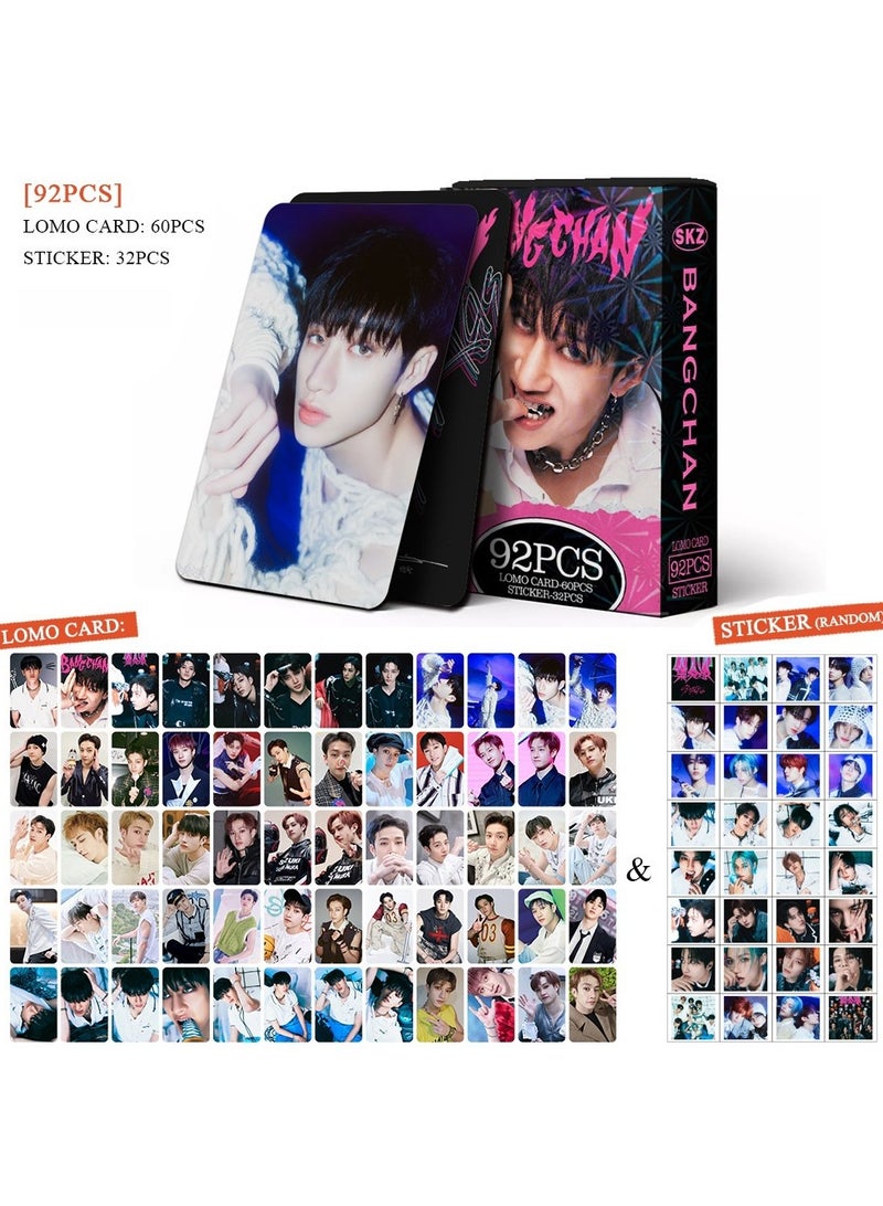 92Pcs Stray Kids member Bangchan Personal Lomo Card And Sticker - Image 2