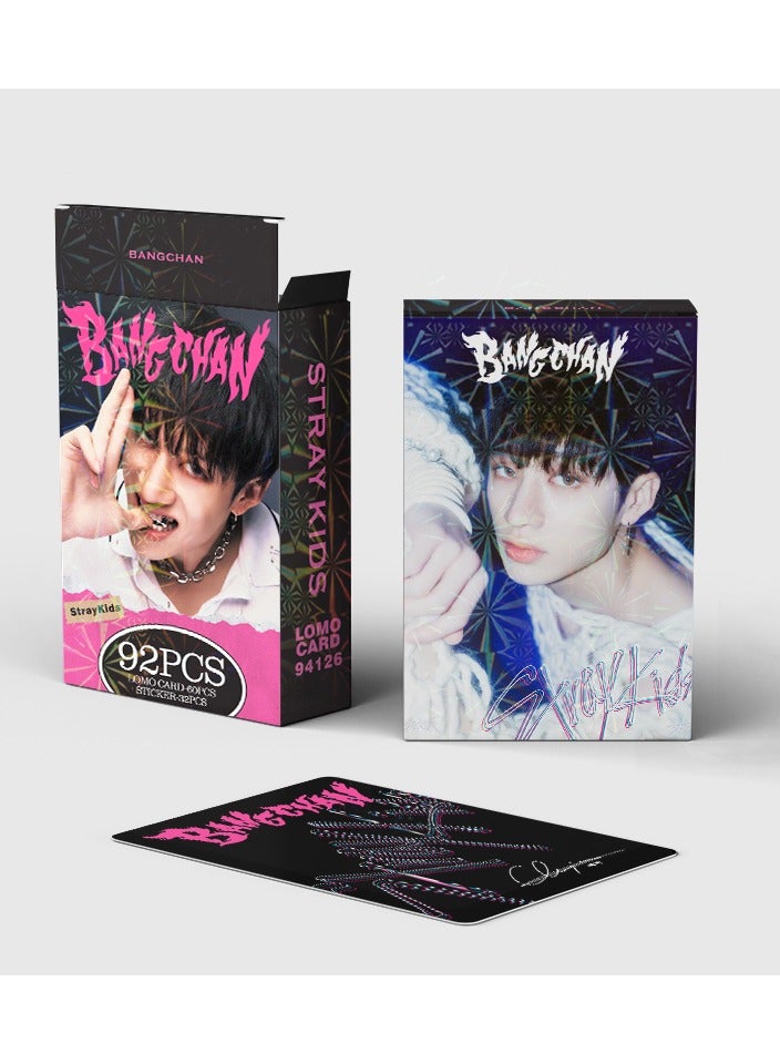 92Pcs Stray Kids member Bangchan Personal Lomo Card And Sticker - Image 3