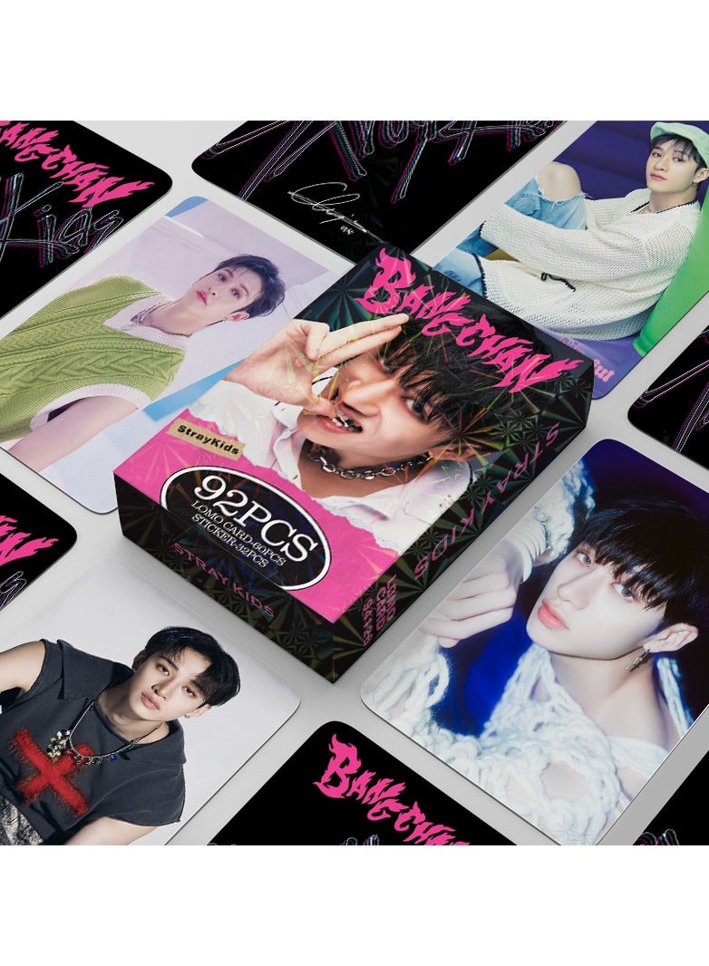 92Pcs Stray Kids member Bangchan Personal Lomo Card And Sticker - Image 1