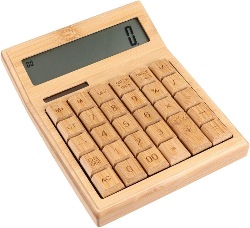 Zerodeko Portable 29-Key Solar Calculator with LCD Display for Office and School, Eco-Friendly Electronic Calculator with Tilted Screen and Number Checking Function - Image 1