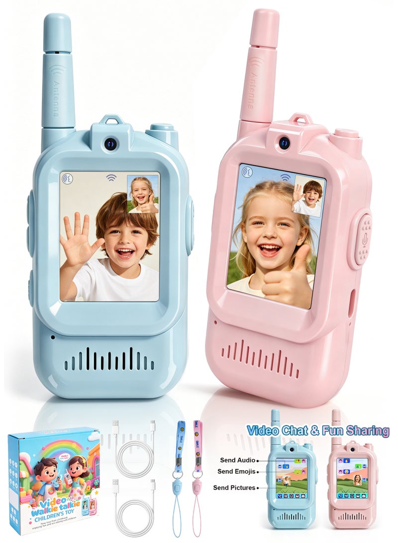 Xkimos 2PCS Video Phone for Kids, Rechargeable Face Time Video Chat with Camera/Voice Changer/Picture/Emoji Sharing, Ringtones for Indoor Outdoor, Ages 3–12 Boys Girls - Image 1
