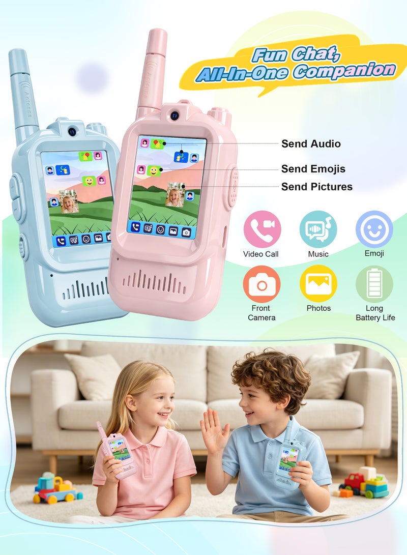 Xkimos 2PCS Video Phone for Kids, Rechargeable Face Time Video Chat with Camera/Voice Changer/Picture/Emoji Sharing, Ringtones for Indoor Outdoor, Ages 3–12 Boys Girls - Image 3