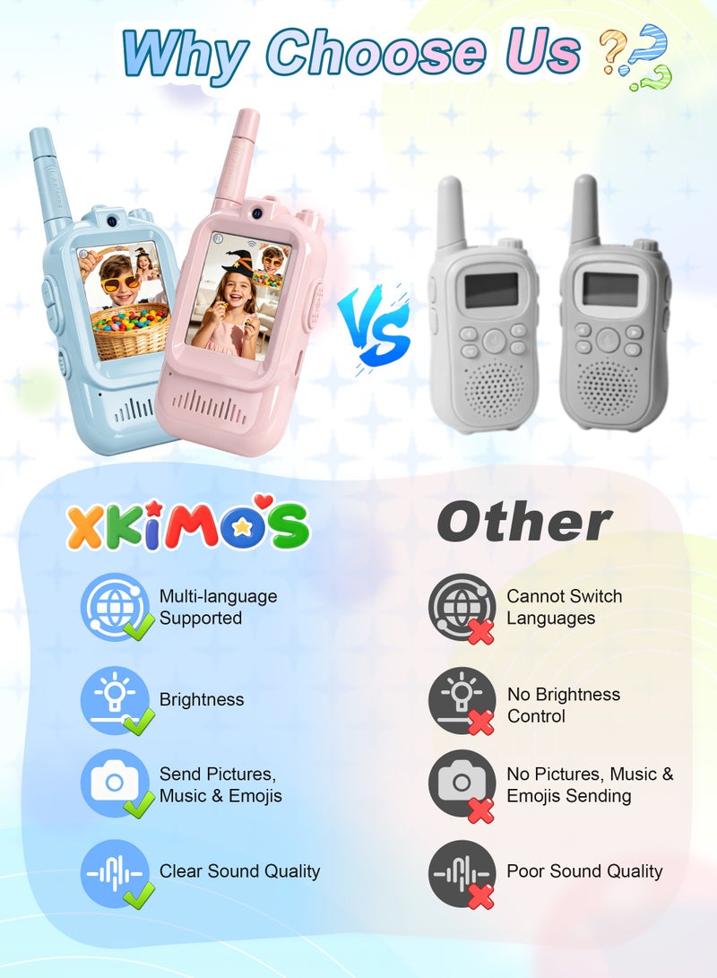 Xkimos 2PCS Video Phone for Kids, Rechargeable Face Time Video Chat with Camera/Voice Changer/Picture/Emoji Sharing, Ringtones for Indoor Outdoor, Ages 3–12 Boys Girls - Image 5