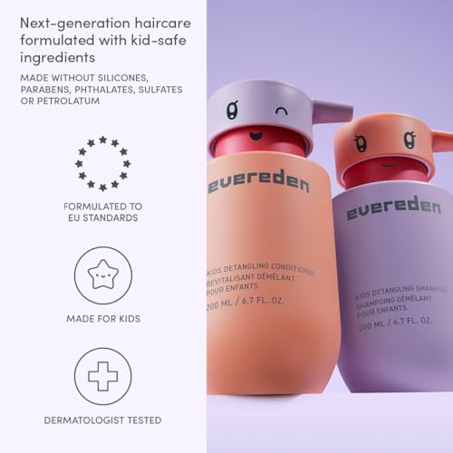 Evereden Kids Haircare Set: Hair Detangling Shampoo & Conditioner for Children Ages 3+, Plant Protein Peptides & Argan Oil, Vegan, Free from Sulfate, Paraben, Phthalate & Petrolatum - Image 5