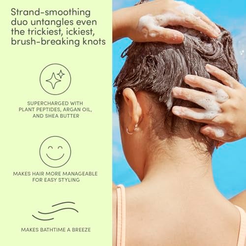 Evereden Kids Haircare Set: Hair Detangling Shampoo & Conditioner for Children Ages 3+, Plant Protein Peptides & Argan Oil, Vegan, Free from Sulfate, Paraben, Phthalate & Petrolatum - Image 4