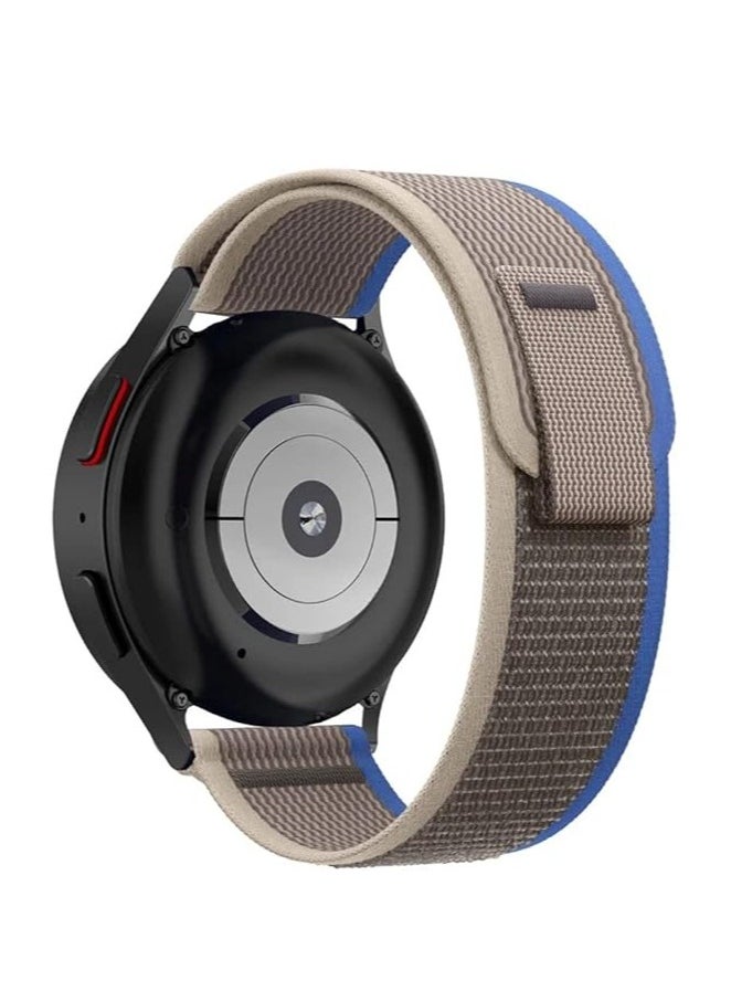 ten.tech Durable 20mm Band, Trail Loop Nylon Sport Band for Samsung Galaxy Watch 6 5 4 40mm 44mm/Watch 5 Pro 45mm/Watch 4 6 Classic 42mm 43mm 46mm 47mm Nylon Sport Band by TenTech - Blue & grey  - Image 1