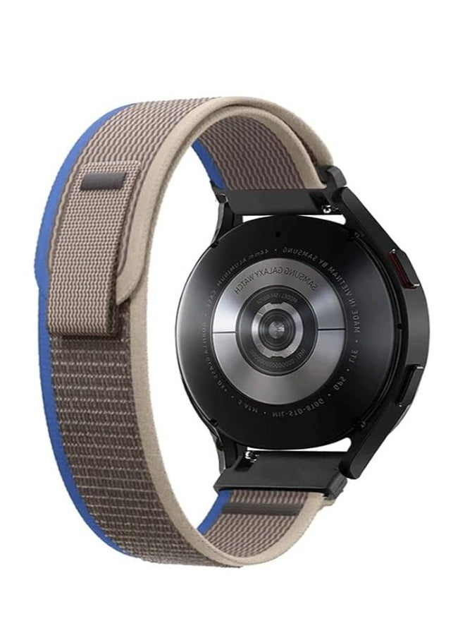 ten.tech Durable 20mm Band, Trail Loop Nylon Sport Band for Samsung Galaxy Watch 6 5 4 40mm 44mm/Watch 5 Pro 45mm/Watch 4 6 Classic 42mm 43mm 46mm 47mm Nylon Sport Band by TenTech - Blue & grey  - Image 3