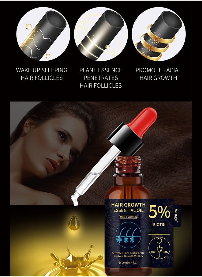 lansiyi - 20ml Hair Growth Essential Oil 5% Minoxidil and Biotin with Natural Herbal Extract for Women Men Hair Regrowth Hair Loss Hair Thinning Treatment - Image 1