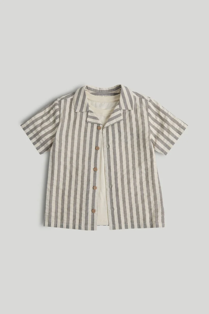 mothercare Seersucker Shirt and Pelican T-Shirt Set