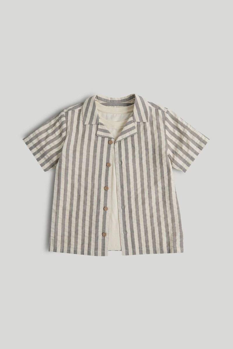 mothercare Seersucker Shirt and Pelican T-Shirt Set - Image 1
