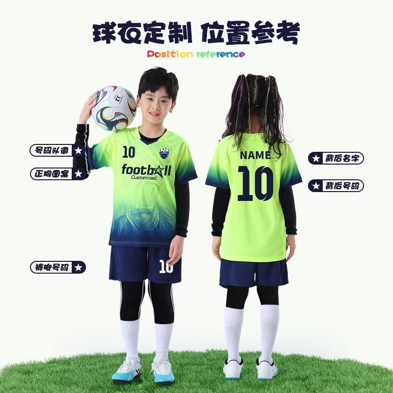 Kidsren'S Football Uniform Suit Boys Primary School Girls Training Game Team Uniform Quick-Drying Football Jersey - Image 5