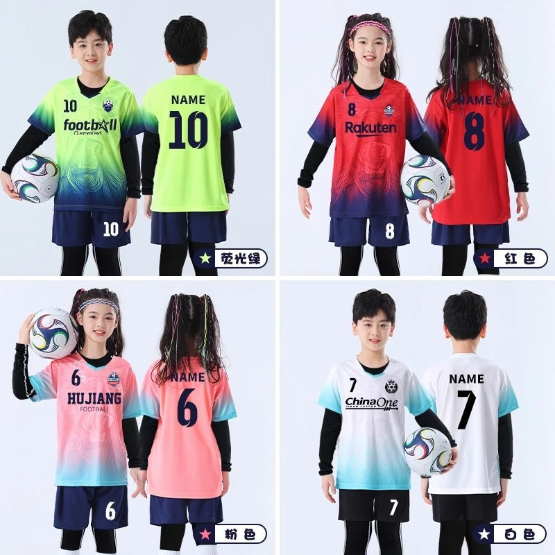 Kidsren'S Football Uniform Suit Boys Primary School Girls Training Game Team Uniform Quick-Drying Football Jersey - Image 4