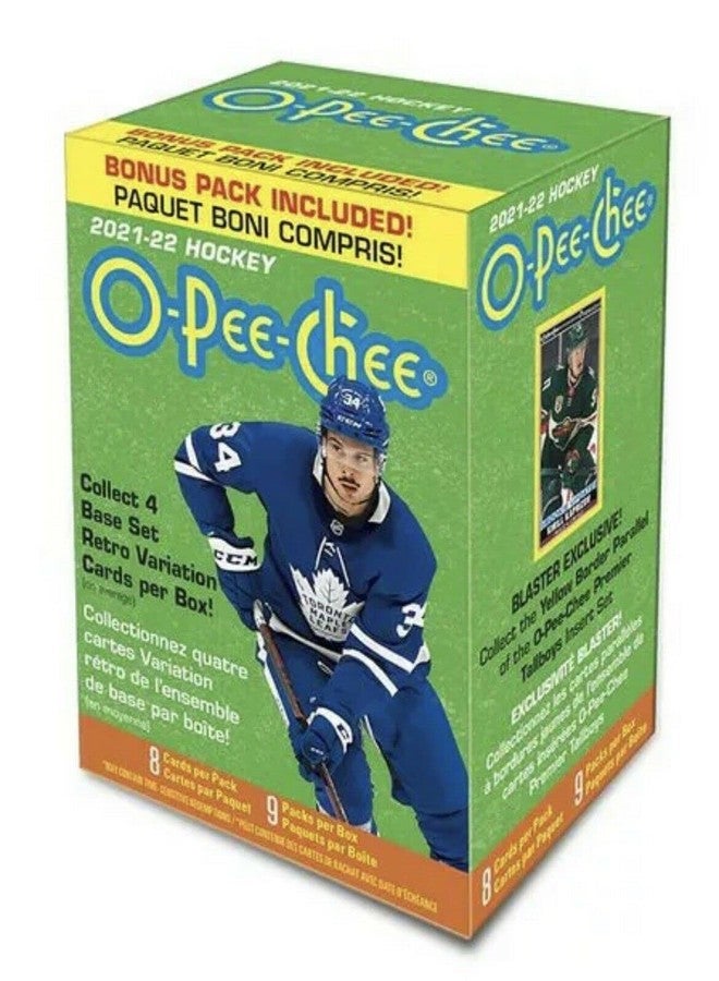 Upper Deck 2021 2022 Upper Deck O Pee Chee Hockey Series Sealed Blaster Box of Packs with Chance for Short Printed Rookies and Stars plus Blaster EXCLUSIVE Yellow Bordered Tallboys - Image 2
