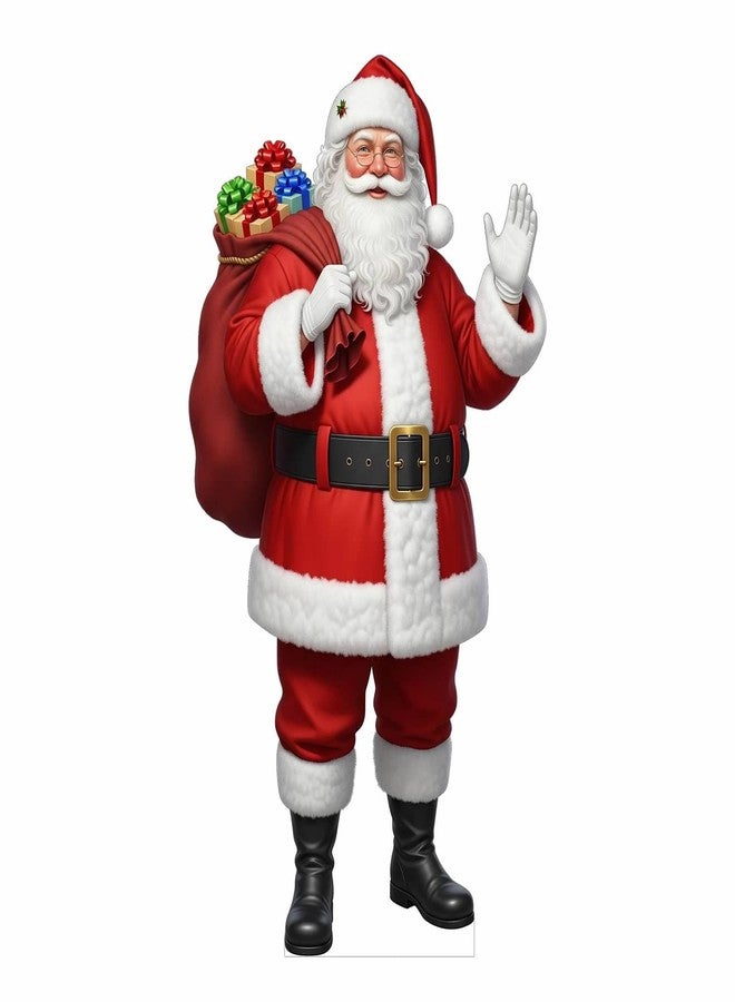 EZISHIPS Santa Claus Christmas Cardboard Cutouts, 4mm Corrugated Plastic Standee Decorations, Indoor Outdoor Xmas Yard & Party Décor, Photo Booth Prop, 5FT - Image 1