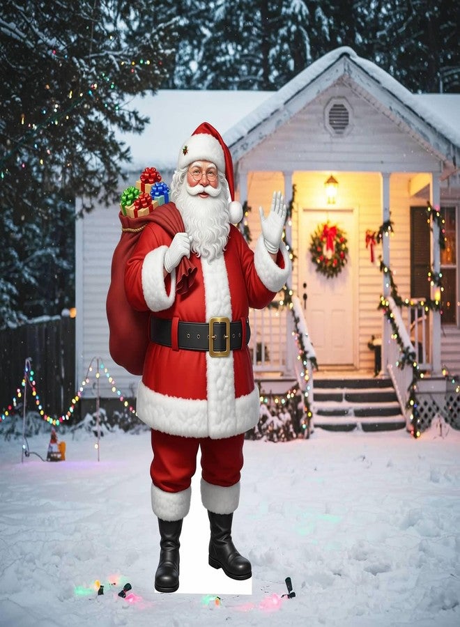 EZISHIPS Santa Claus Christmas Cardboard Cutouts, 4mm Corrugated Plastic Standee Decorations, Indoor Outdoor Xmas Yard & Party Décor, Photo Booth Prop, 5FT - Image 5