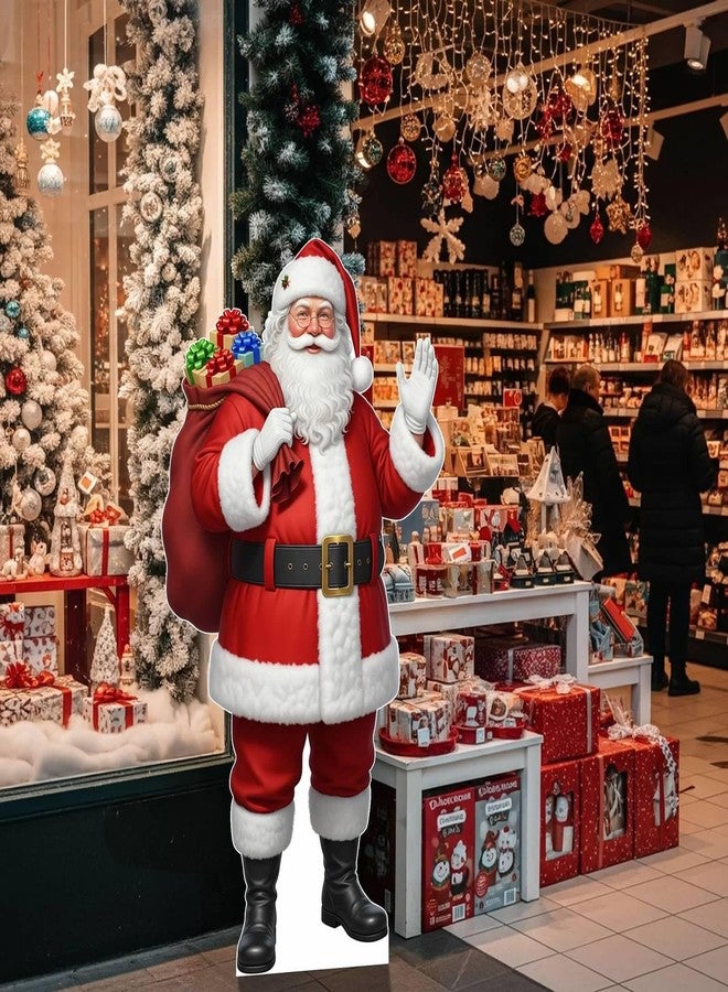 EZISHIPS Santa Claus Christmas Cardboard Cutouts, 4mm Corrugated Plastic Standee Decorations, Indoor Outdoor Xmas Yard & Party Décor, Photo Booth Prop, 5FT - Image 3