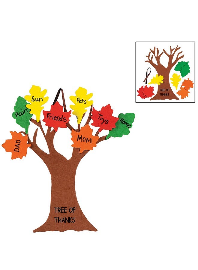 MEET Craft Kits Thanksgiving & Autumn ; Peanuts Be Thankful Picture Frame Magnet Kit Foam Cornucopia Door Sign Kit Turkey Making Kit & "Tree Of Thanks" Kit ; Kids Family Holiday Activities Gift Set - Image 3