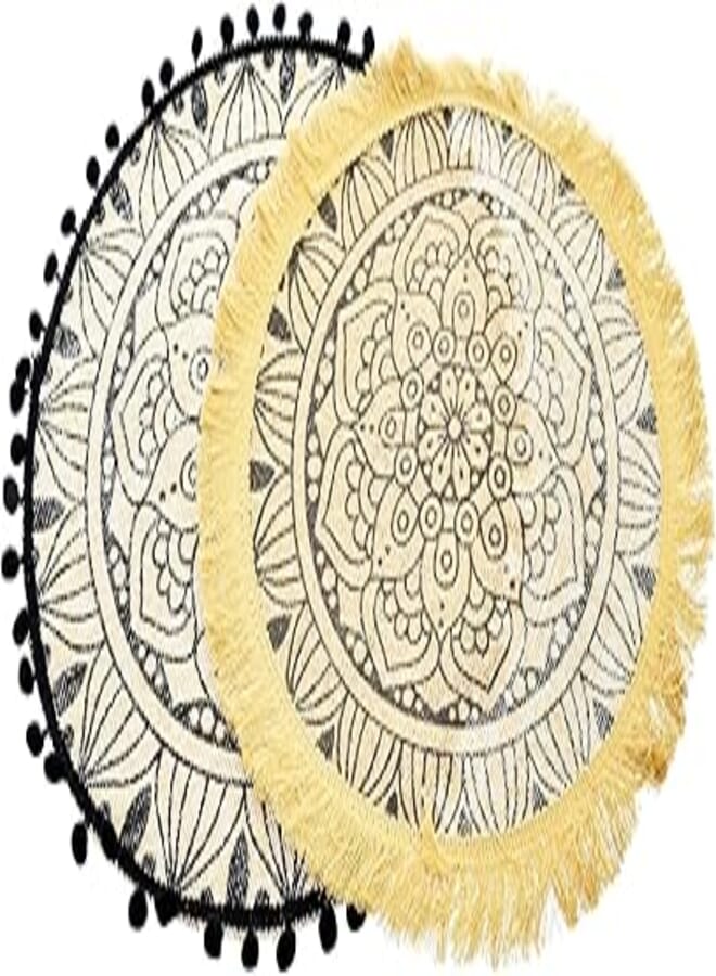 Generic Fabric Coaster Round Dinner Table With Heat Resistant And Non Slip for Kitchen 40x40 - Multi Color