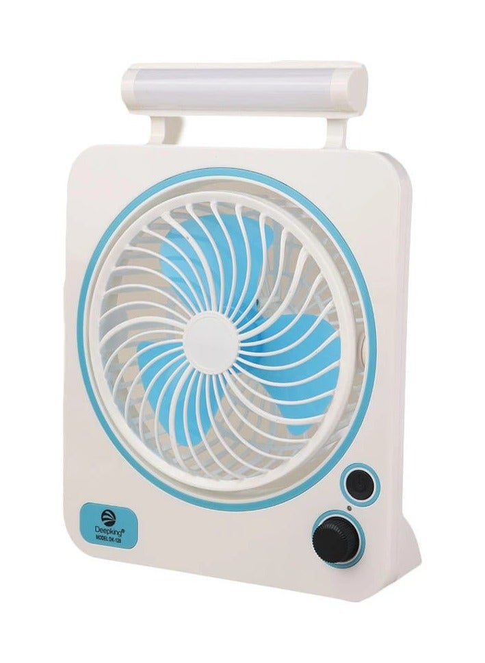 Deepking DK-128 Multi-Function Rechargeable Table Fan with LED Light – High-Speed Air Circulation, Portable Handle Design, and Long-Lasting Battery for Home, Office, and Outdoor Use - Image 1