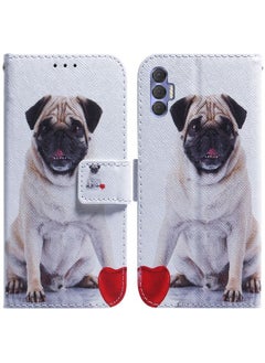 Case Cover For For Tecno Spark 8P Coloured Drawing Leather Phone Case(Pug)