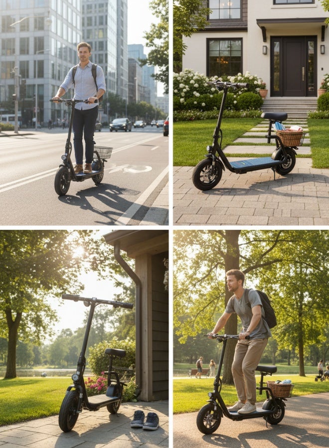 NIYAZI Electric Scooter for Adults 48V with 13Ah Battery, 500W Motor, Basket & Comfortable Seat - Image 2