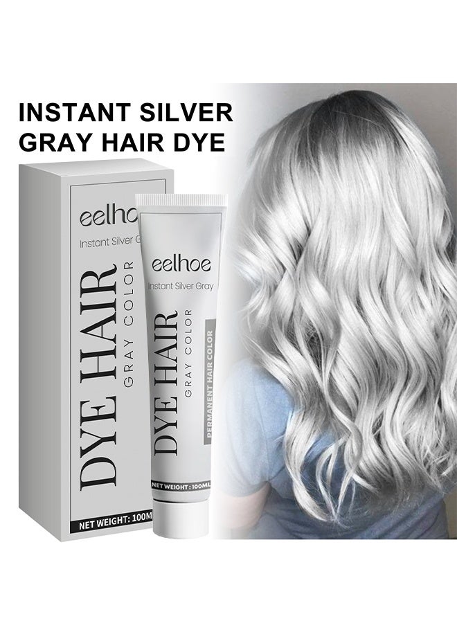 إيلهو كريم صبغ الشعر باللون الرمادي الفوري الفضي ، لون الشعر الدائم ، صبغ الشعر كريم اللون الفضي الرمادي الفاتح ، كريم اللون الفضي الفضي ، كريم صبغة الشعر الطبيعي الرمادي الفضي ، صبغة الشعر الفضي 100 مل - Image 1