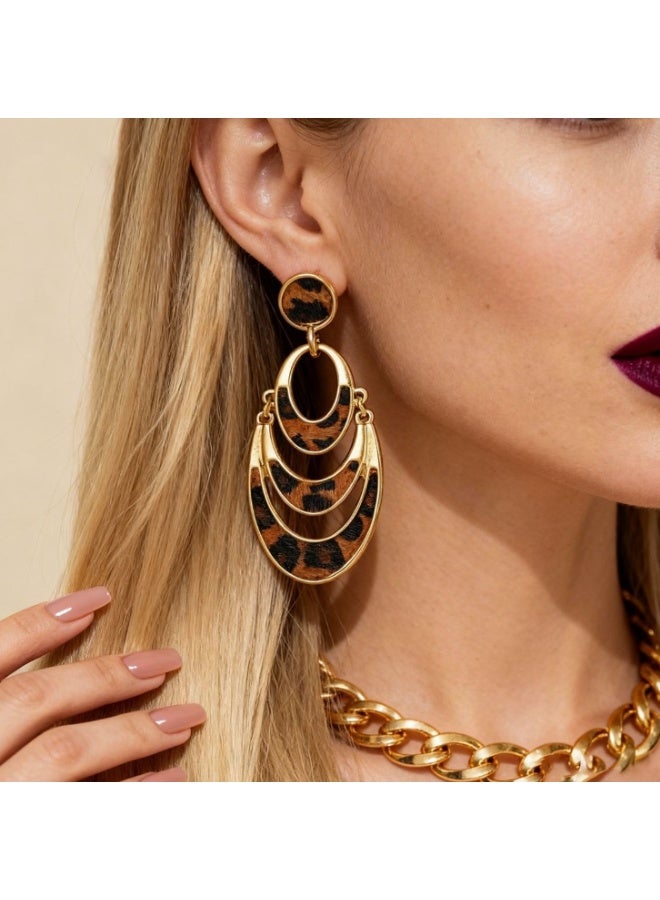 لاتين أقراط نسائية عصرية بإبرة فضية - Image 1