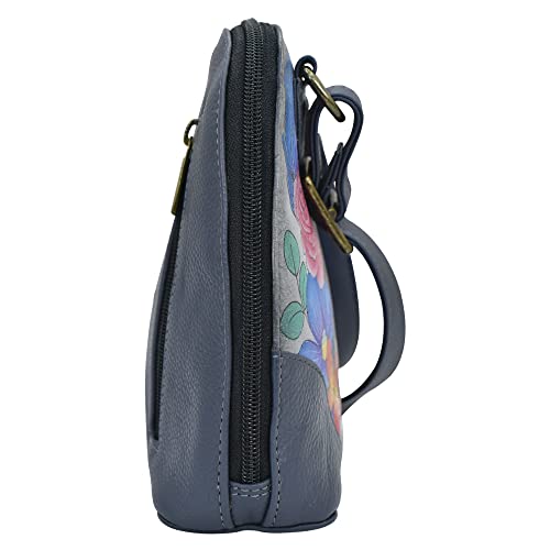 Anna by Anuschka Women's Leather Small Zip-Around Handbag, Multi Compartment Organizer, Lion Magic - Image 5