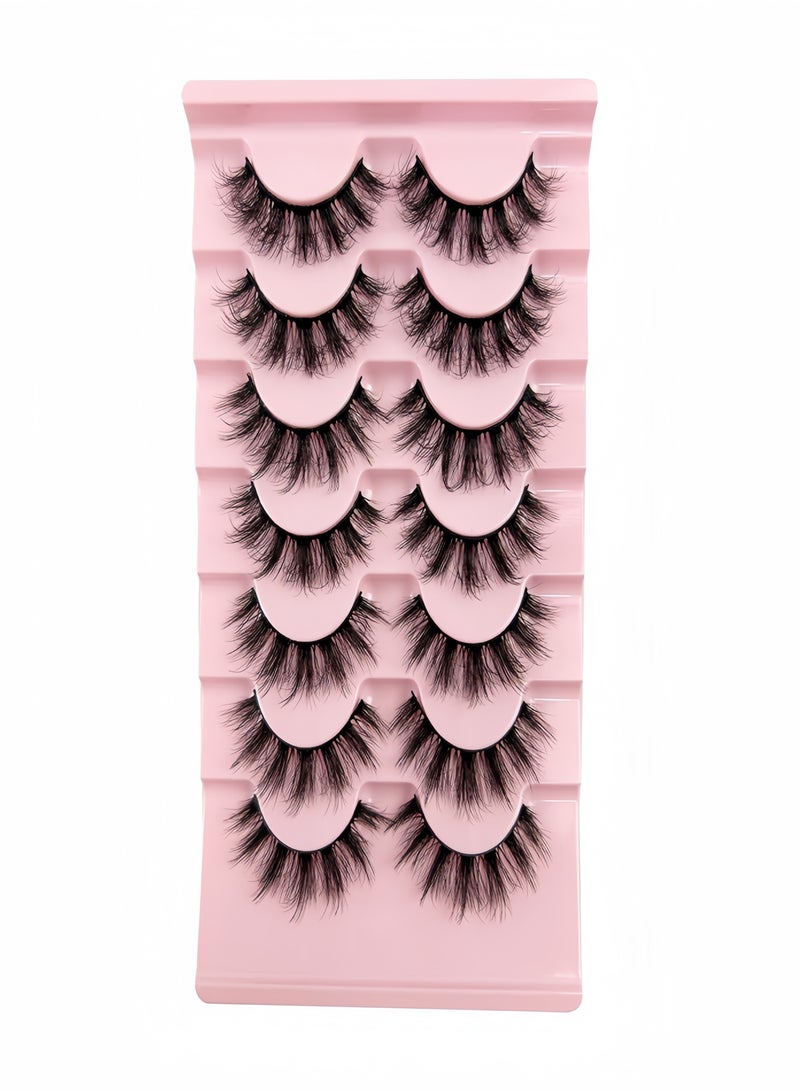 （7 أزواج） رموش صناعية فوضوية فوضوية رقيق، رموش صناعية مجعدة ناعمة، رموش صناعية قابلة لإعادة الاستخدام لمحاكاة الرموش الطبيعية للمكياج - Image 3