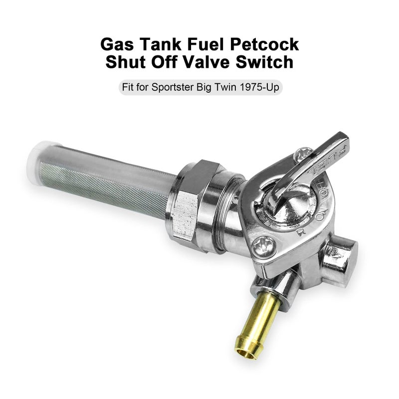 GUZIKO Petcock Fuel Valve with Left Spigot 90 Outlet Shut Off Valve Switch Fits for Harley Davidson Low Rider Dyna Fatboy Heritage Softail Springer Sport Glide Sportster - Image 2