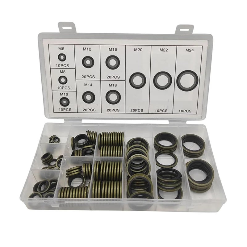 Oil Drain Plug Gasket 150pcs Exclusive Composite Gasket Kit Cylinder Seal Automobile - Image 5